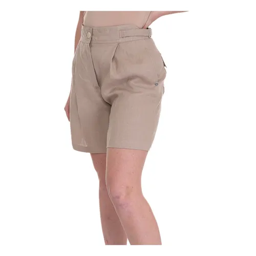 Linen Bermuda Shorts with Hidden Pockets - Pennyblack - Modalova