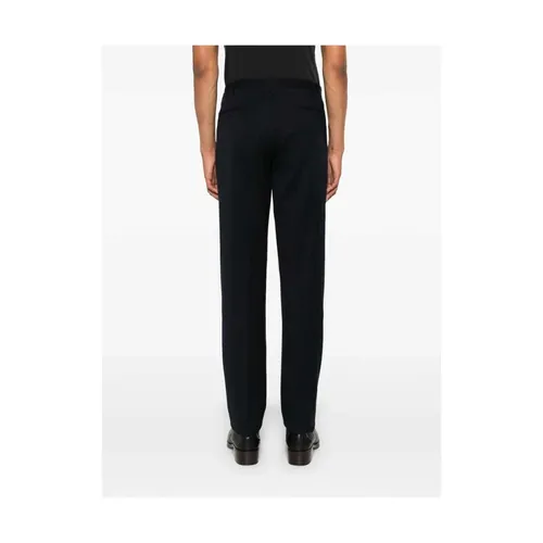 Midnight Blue Wool Blend Trousers - Rota - Modalova