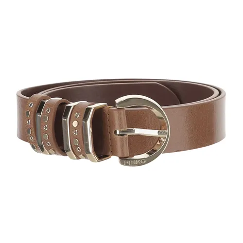 Leather Belt with Studs - Pinko - Modalova