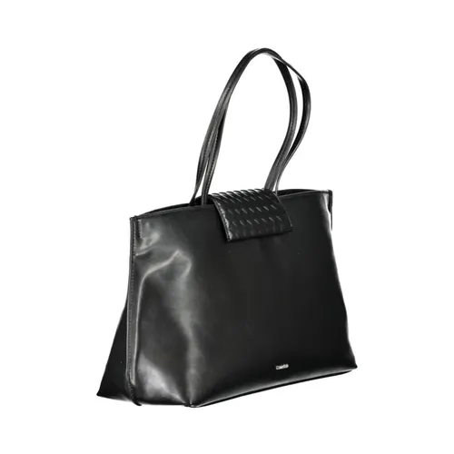 Black Polyester Handbag with Contrast Details - Calvin Klein - Modalova