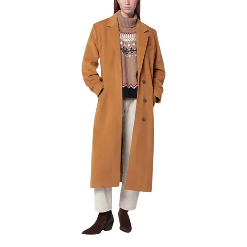 Brown Double-Breasted Coat - Isabel Marant - Modalova
