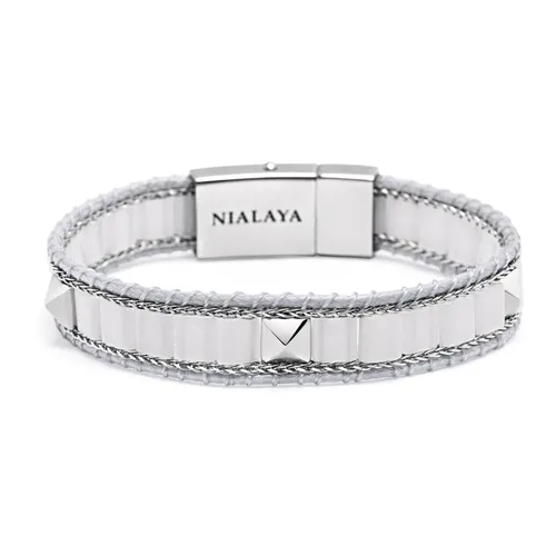 White Jade Stud Bracelet - Nialaya - Modalova