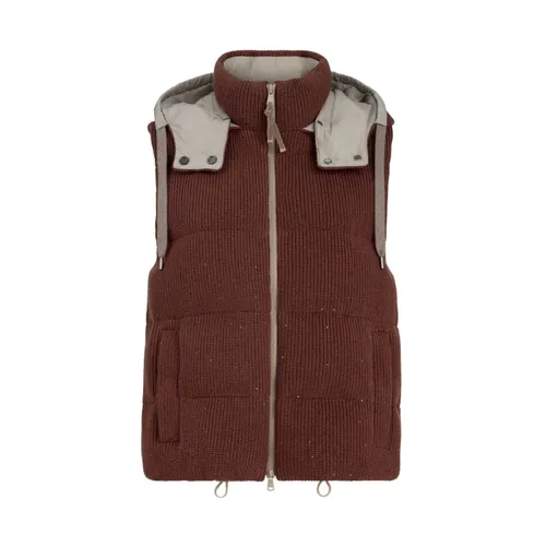 Gilet con zip e cappuccio - Brunello Cucinelli - Modalova