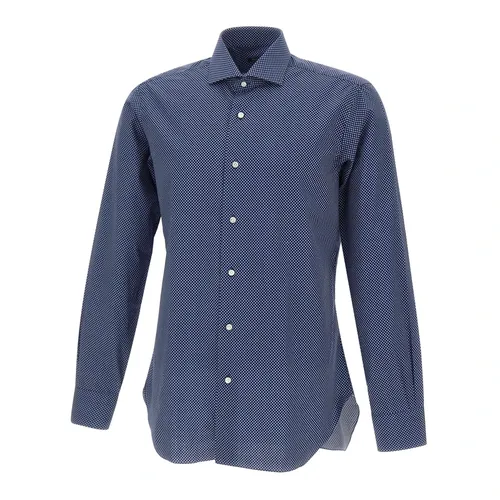 Micro-check Cotton Shirt - Barba - Modalova