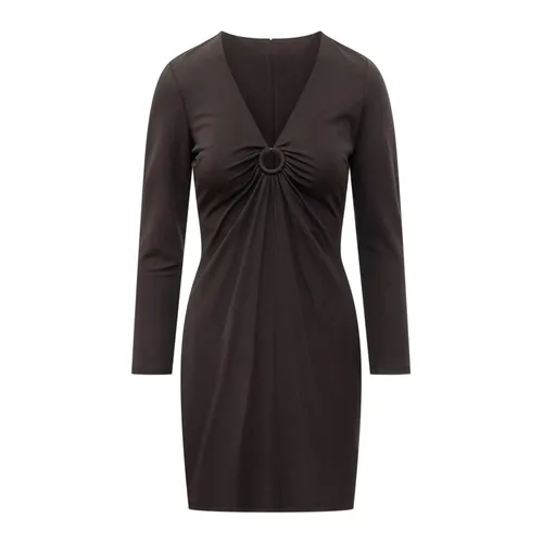 Black V-Neck Long Sleeve Dress - Michael Kors - Modalova