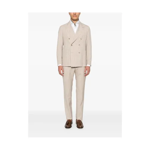 Double-Breasted Wool Suit - Tagliatore - Modalova