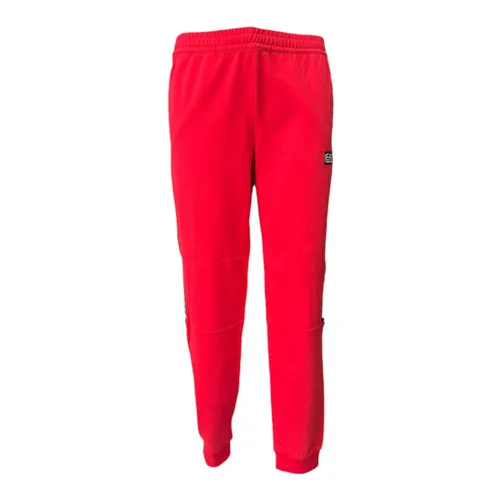 Red Men's Pants with Side Logo - Emporio Armani EA7 - Modalova