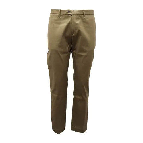 Olive Green Cotton Blend Trousers - Nine In The Morning - Modalova