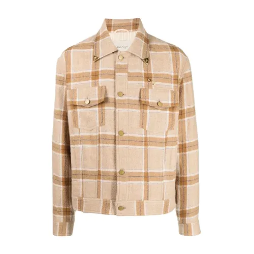 Plaid-Check Wool Shirt Jacket - Nick Fouquet - Modalova