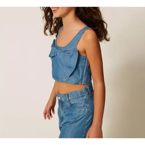Cropped Top with Maxi Bow - Twinset - Modalova