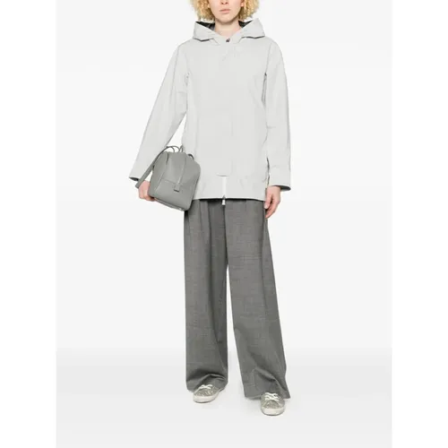 Zip-Up Hooded Coat - Herno - Modalova