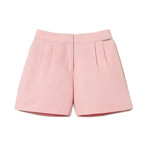 Linen Front Closure Bermuda Shorts - Twinset - Modalova