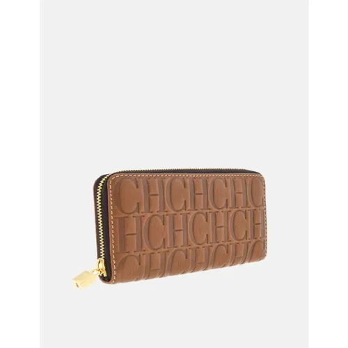 Locked Leather Wallet with Initials Seal - Carolina Herrera - Modalova