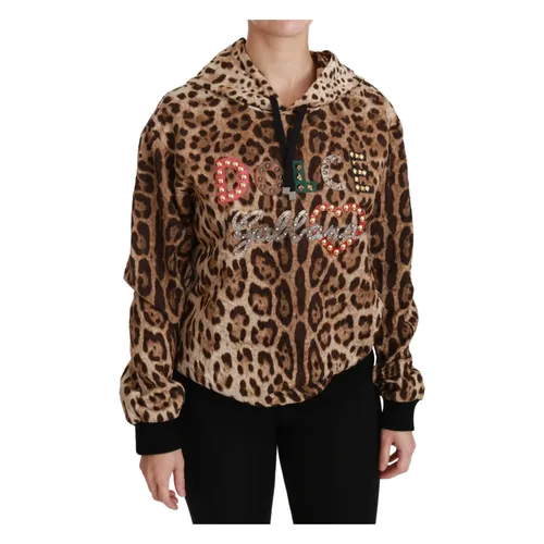 Suéter con Capucha de Leopardo Ayers - Dolce & Gabbana - Modalova