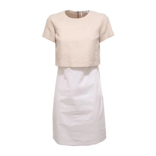 White/Beige Dress Made in Italy - Fabiana Filippi - Modalova