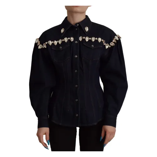 Crystal-Embellished Denim Jacket - Dolce & Gabbana - Modalova
