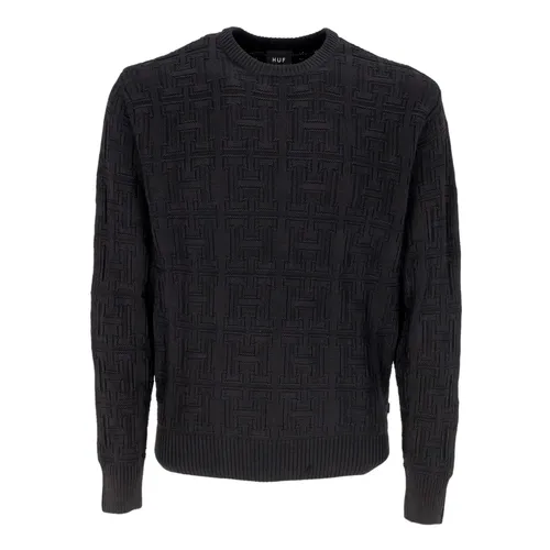 Black Jacquard Crew Sweater - HUF - Modalova