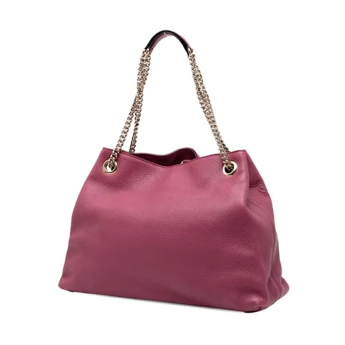 Pre-owned Leather Chain Shoulder Bag - Gucci Vintage - Modalova