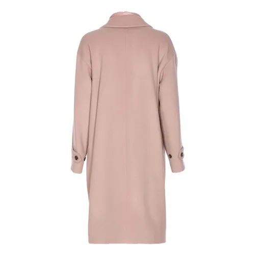 Woolen Single-Breasted Coat with Double Button - Herno - Modalova