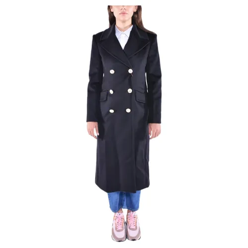 Black Alpaca Double-Breasted Coat - Max Mara Studio - Modalova