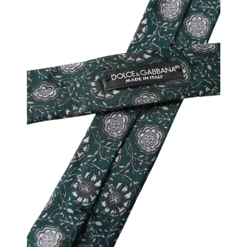 Floral Print Silk Adjustable Tie - Dolce & Gabbana - Modalova