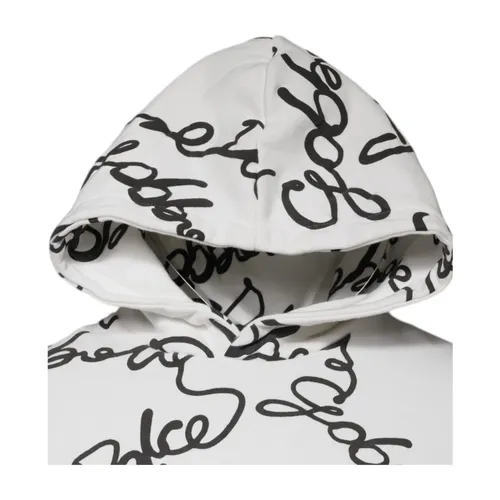 White Logo Cotton Hooded Sweatshirt Sweater - Dolce & Gabbana - Modalova