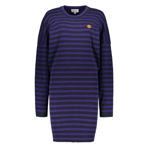 Gestreiftes Strickkleid mit geripptem Ausschnitt - Kenzo - Modalova