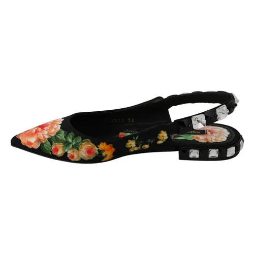 Elegant Floral Crystal Flats - Dolce & Gabbana - Modalova