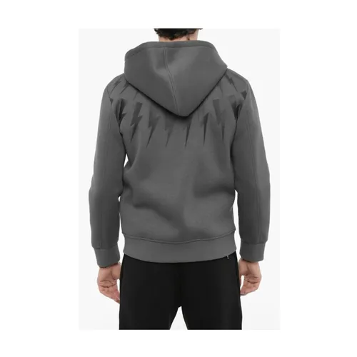 Grey ZipUp Hoodie for Men - Neil Barrett - Modalova