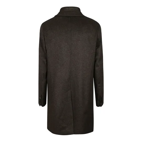 Classic Zip-Up Coat with Pockets - Barba Napoli - Modalova