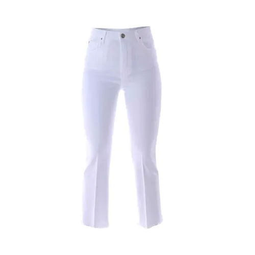 White Cotton Straight Cut Trousers - Kocca - Modalova