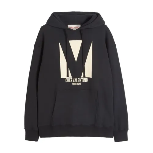 Black Hooded Sweatshirt Casual Style - Valentino Garavani - Modalova