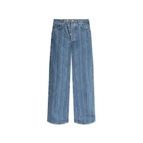 Structured Denim Double Fly Baggy Jeans - Ganni - Modalova