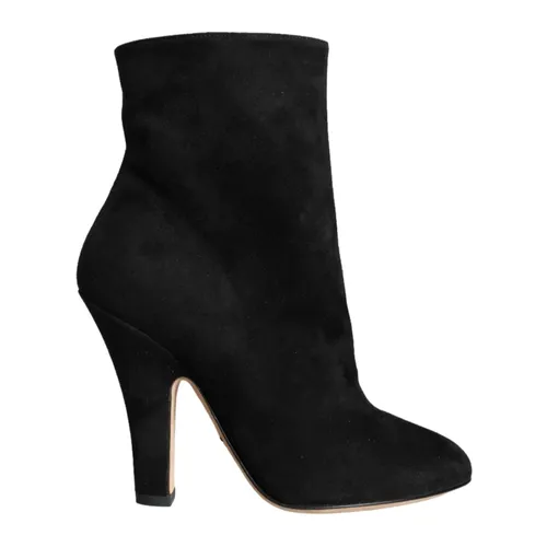 Black Suede Mid Calf Boots - Dolce & Gabbana - Modalova