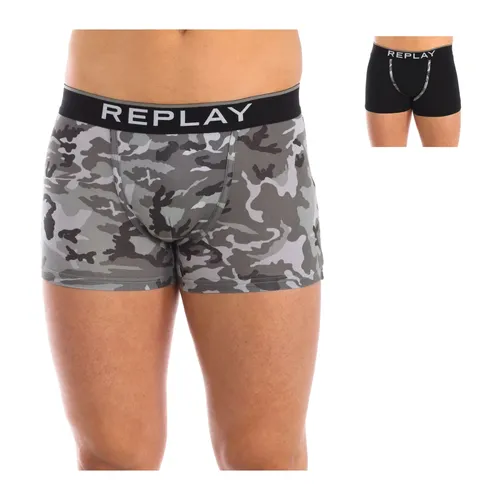 Comfortable Elastic Cotton Boxer Briefs - Replay - Modalova