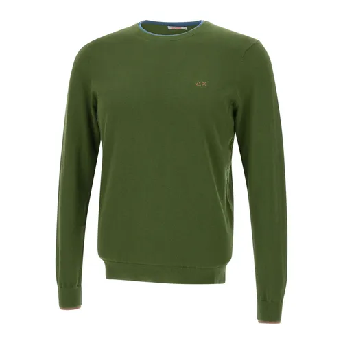 Cotton Sweater With Logo - Sun68 - Modalova