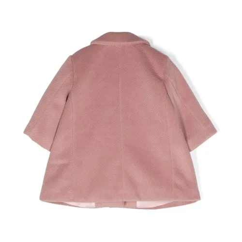 Bib-collar Textured Coat - Simonetta - Modalova