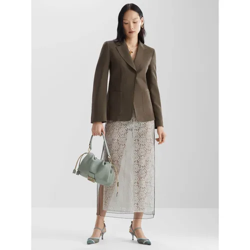 Green Wool Mohair Jacket with Wide Lapels - Fendi - Modalova