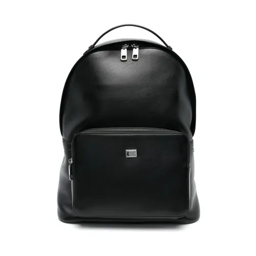 Black Zip Backpack with Top Handle - Dolce & Gabbana - Modalova