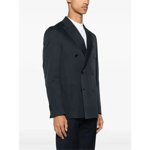 Cotton Blazer Double-Breasted Jacket - Lardini - Modalova