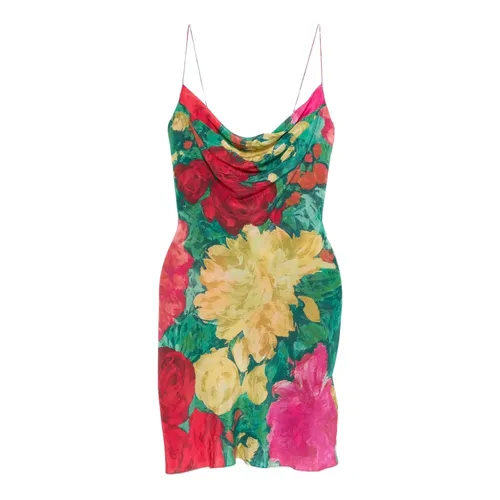 Floral-print cowl-neck mini dress - Balmain - Modalova