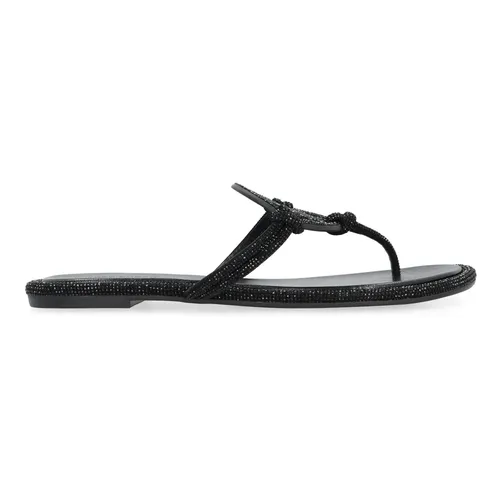 Rhinestone Leather Sandals - Tory Burch - Modalova