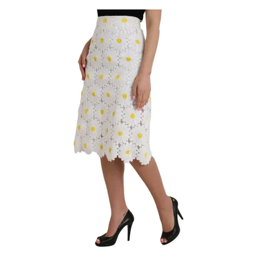 White Floral Pencil Skirt - Dolce & Gabbana - Modalova