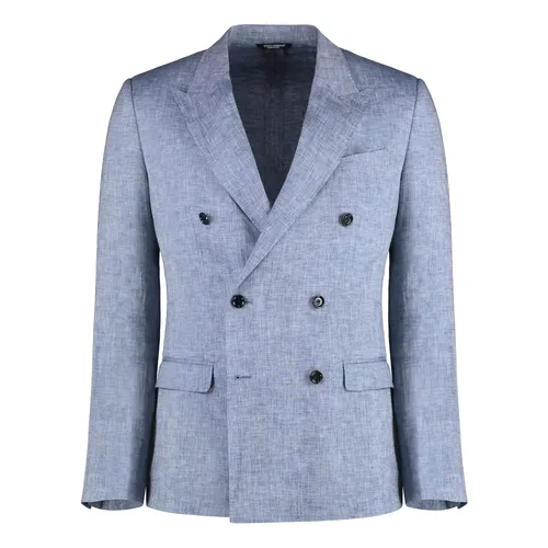 Double-breasted linen jacket - Dolce & Gabbana - Modalova