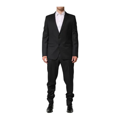 Dark Gray Wool Suit with Blazer - Dolce & Gabbana - Modalova
