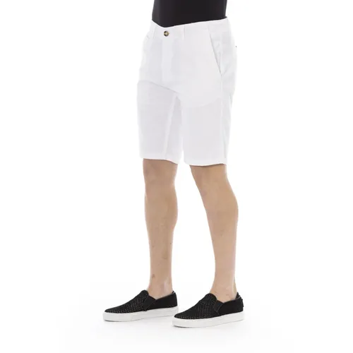 Solid Color Bermuda Shorts with Front Button and Zip Closure - Baldinini - Modalova