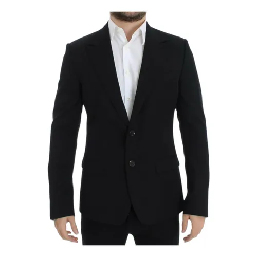 Black Wool Slim Fit Blazer Jacket - Dolce & Gabbana - Modalova