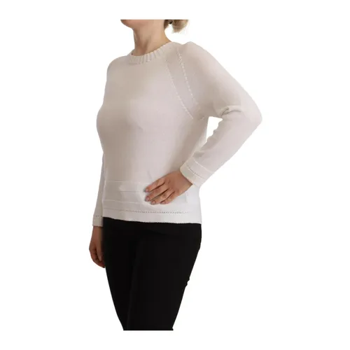 White Cotton Crewneck Sweater - Alpha Studio - Modalova