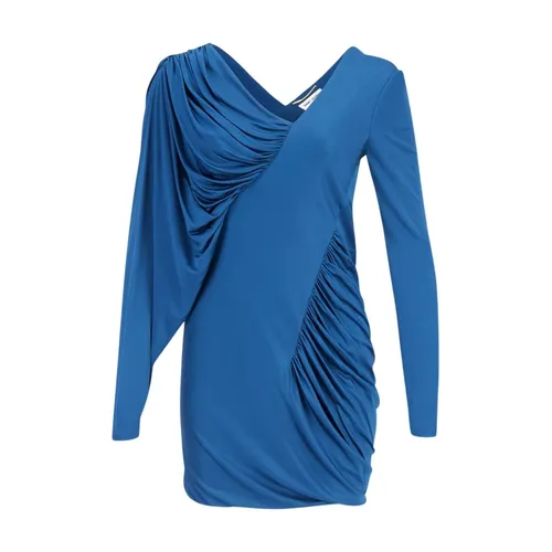 Elegant Draped V-Neck Mini Dress - Saint Laurent - Modalova