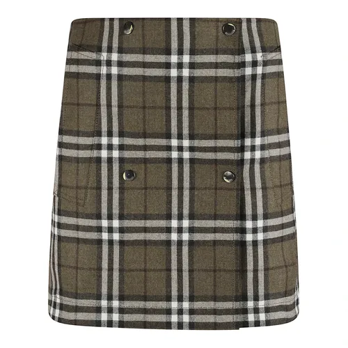 Checked Pattern Skirt with Pockets - Burberry - Modalova
